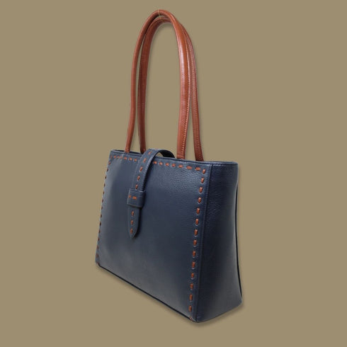 Mary Blue Genuine Leather Handbag for women Gs